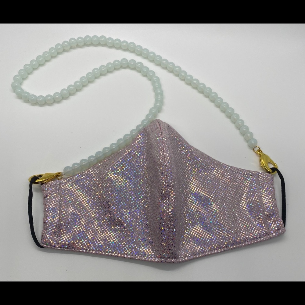 Blue Opal Face Mask Chain & Mask